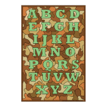 Camouflage Alphabet Poster posters by SarahMgee Camouflage Alphabet Poster posters