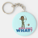 Camouflage Archery Girl - Dark Keychain