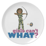 Camouflage Archery Girl - Dark Party Plates