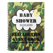 Camouflage Baby Shower Guestbook Journals