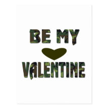 camouflage Be My Valentine Postcards