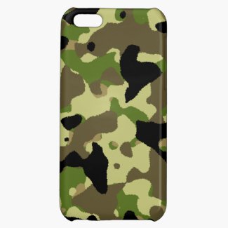 Camouflage Black Green Khaki iPhone 5C Case