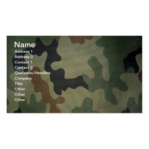 Camouflage Business Card (front side)