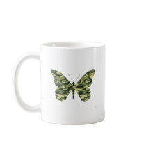 Camouflage Butterfly Silhouette Mugs
