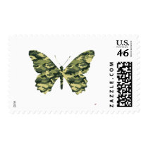 Camouflage Butterfly Silhouette postage