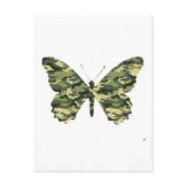 Camouflage Butterfly Silhouette postcards