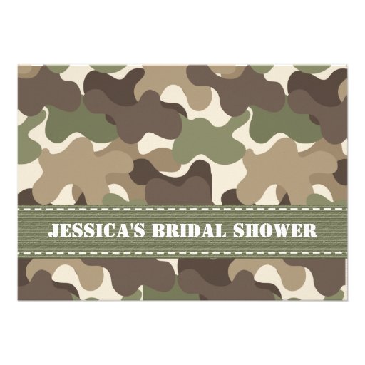 Camouflage Camo Heart Bridal Shower Invitations