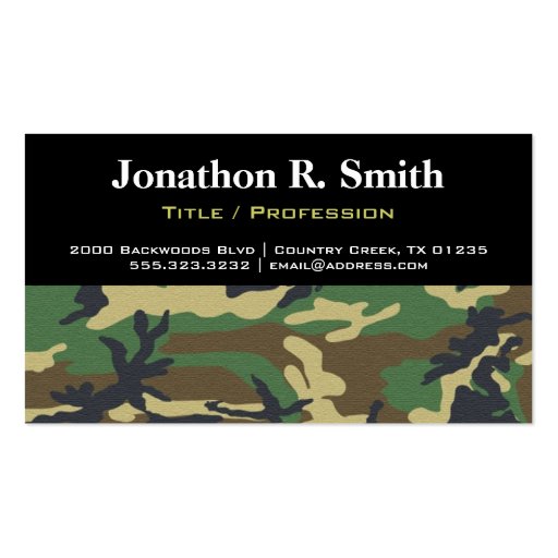 Camouflage / Camo Professional Business Card