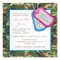 Camouflage / Camo Twins Baby Shower Invite 