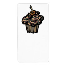 camouflage cupcake personalized shipping label