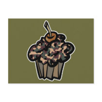 camouflage cupcake postcard