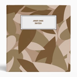 Camouflage custom name tag vinyl binder