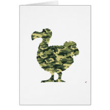 Camouflage Dodo Bird Silhouette Card