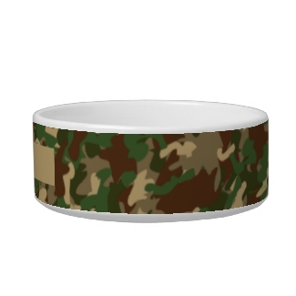 Camouflage Dog Bowl Personalized Add Your Name