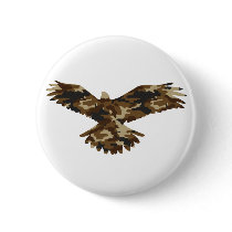 Camouflage Eagle Silhouette Button
