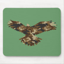Camouflage Eagle Silhouette Mouse Mat