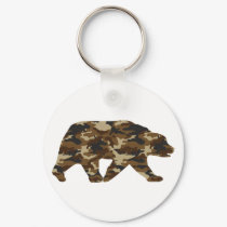 Camouflage Grizzly Bear Silhouette keychains by evrose Camouflage Grizzly Bear Silhouette keychains