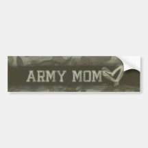 Camouflage Grunge Army Mom Love Bumper Stickers