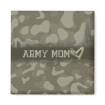 Camouflage Grunge Army Mom Love Fridge Magnets