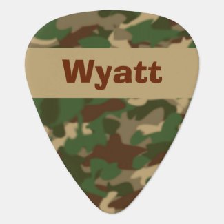 Camouflage Guitar Pick Personalized Name