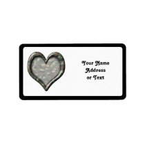 Camouflage Heart Custom Address Label