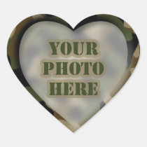 Camouflage Heart Photo Stickers stickers