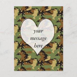 Camouflage Heart postcard
