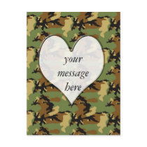 Camouflage Heart postcards by LovesMe_LovesMeNot Camouflage Heart postcards