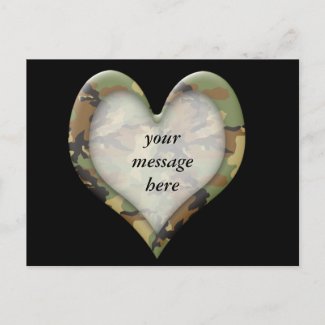 Camouflage Heart postcard