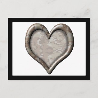 Camouflage Heart postcard