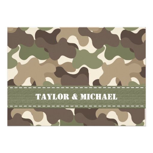 Camouflage Heart Wedding Invites