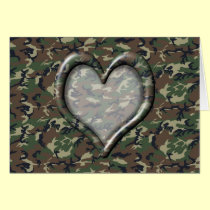 Camouflage Heart - Woodland cards