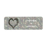 Camouflage Heart - Woodland Custom Return Address Label