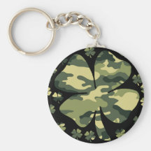 camouflage irish four leaf clover key chains
