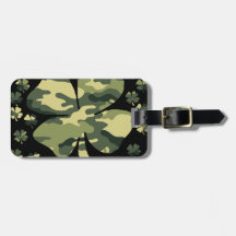 camouflage irish four leaf clover tags for luggage
