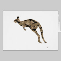 Camouflage Kangaroo Silhouette cards