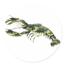 Camouflage Lobster Silhouette stickers by evrose Camouflage Lobster Silhouette stickers