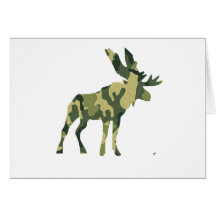 Camouflage Moose Silhouette Card
