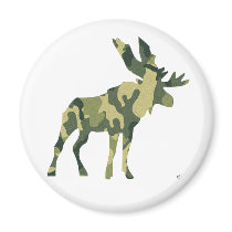 Camouflage Moose Silhouette magnets by evrose Camouflage Moose Silhouette magnets