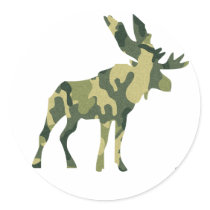 Camouflage Moose Silhouette stickers by evrose Camouflage Moose Silhouette stickers