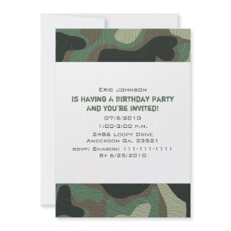 Camouflage Party Invitations invitation