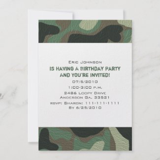 Camouflage Party Invitations invitation