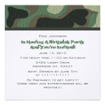 Camouflage Party Invitations invitations
