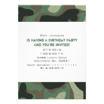 Camouflage Party Invitations invitations