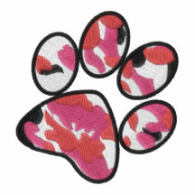 Camouflage Paw Print Embroidered Hoodie