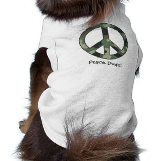 Camouflage Peace Dude! Doggie Ribbed Tank Top petshirt