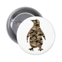 Camouflage Penguin Silhouette buttons
