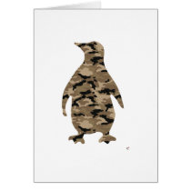 Camouflage Penguin Silhouette Greeting Card