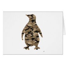 Camouflage Penguin Silhouette Greeting Card