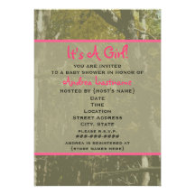 Camouflage & Pink Baby Shower Invitation